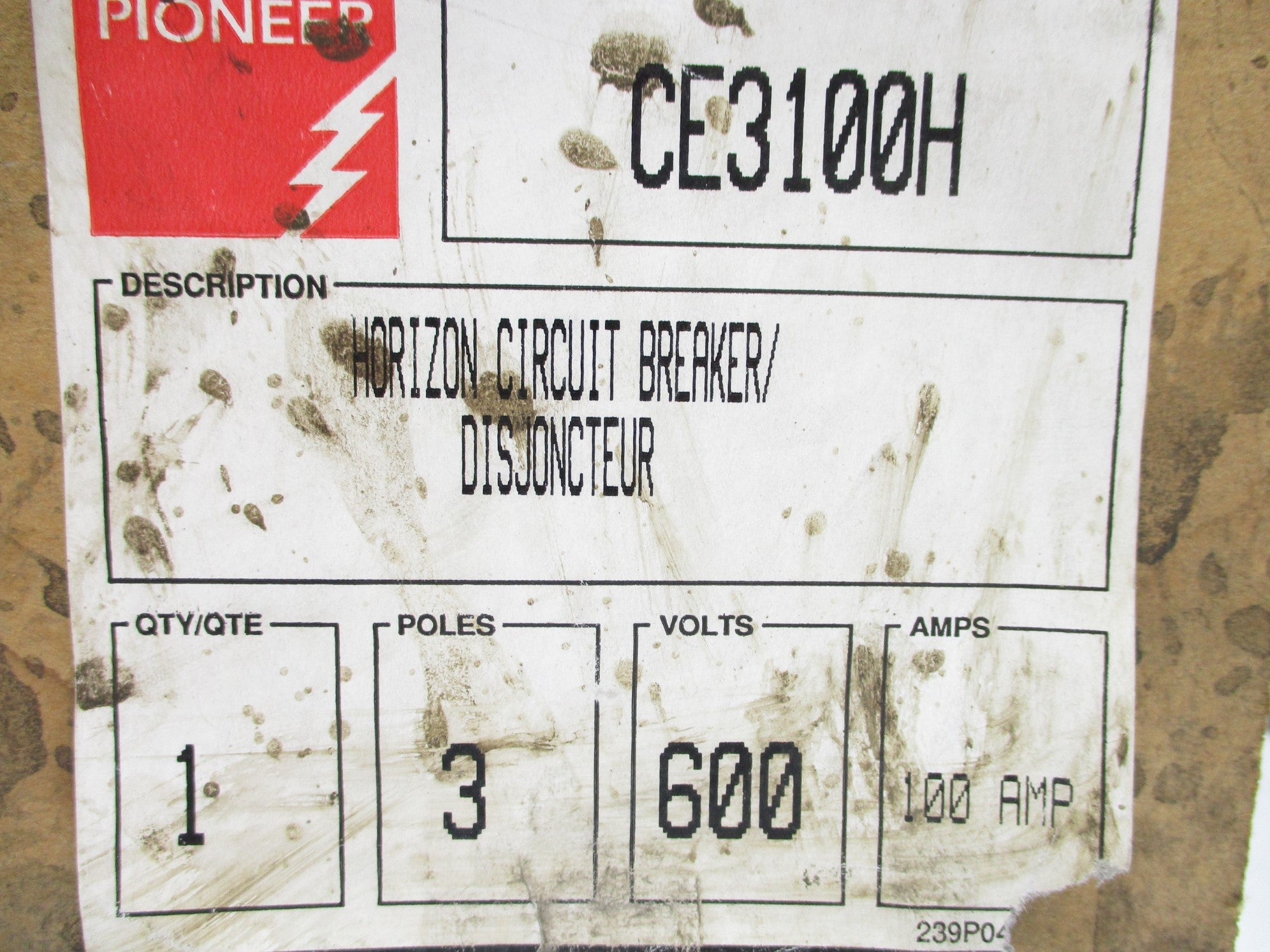 FEDERAL PIONEER CE3100H 100A 600V NSMP