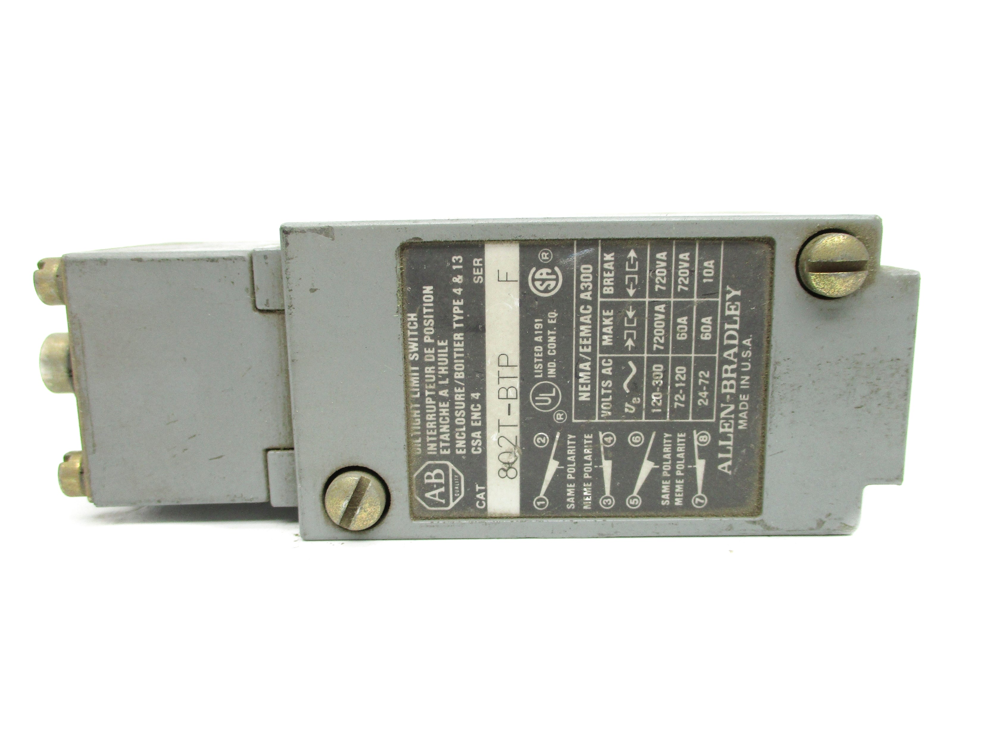 ALLEN BRADLEY 802T-BTP SER. F (AS PICTURED) NSNP
