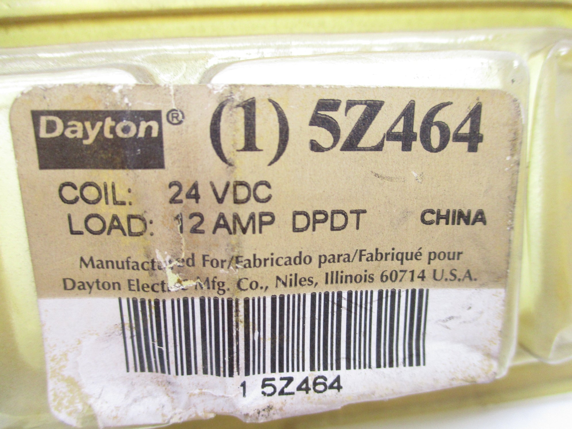 DAYTON 5Z464 12A 24VDC NSMP