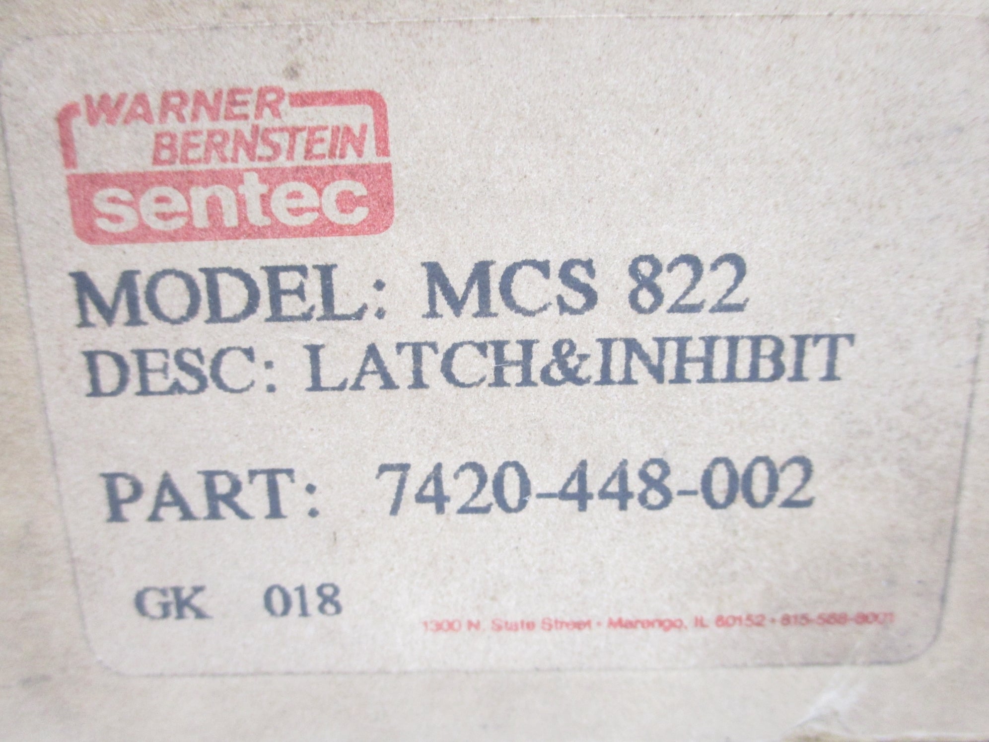 WARNER BERNSTEIN MCS822 NSMP