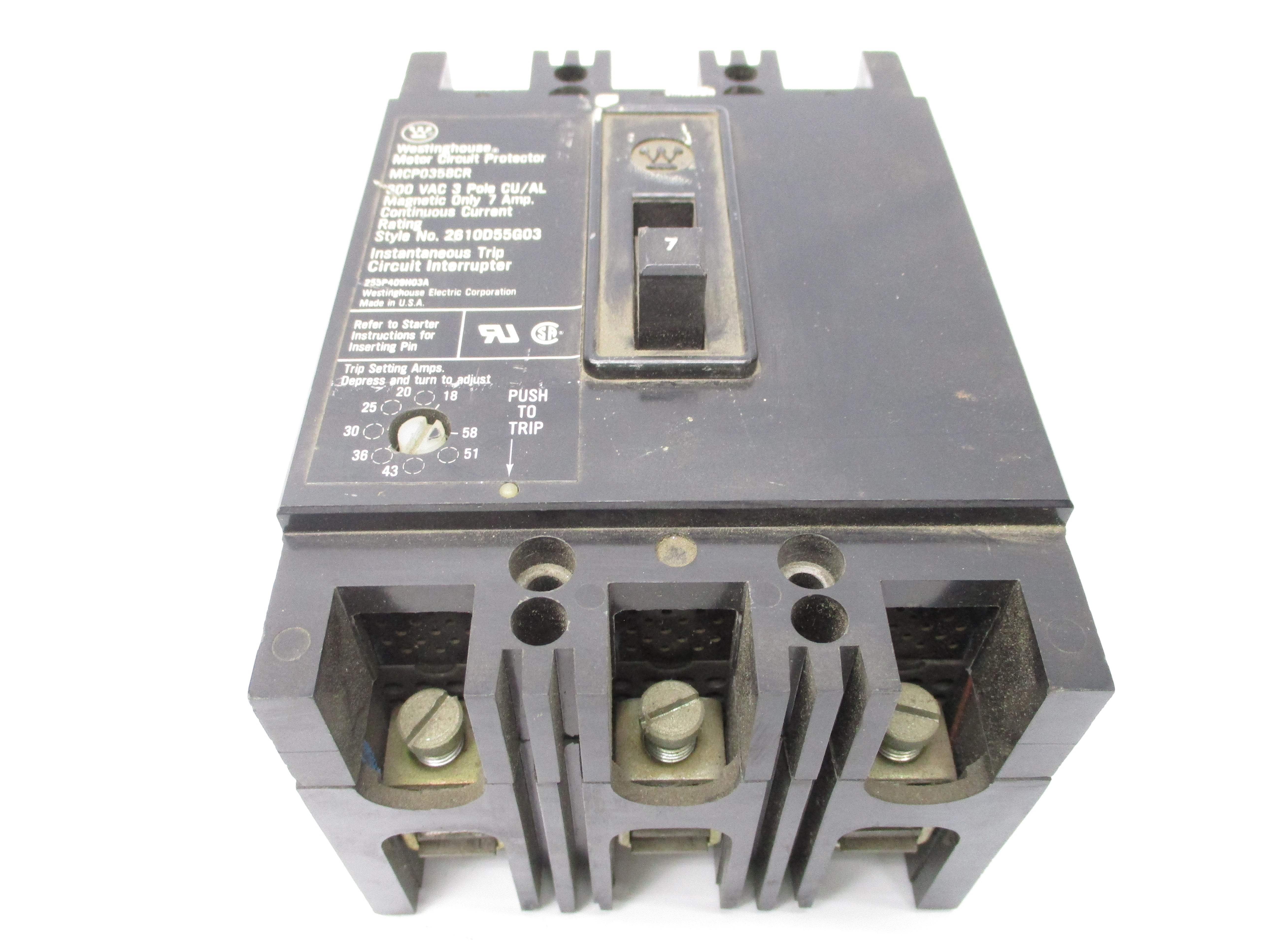 WESTINGHOUSE MCP0358CR 600VAC 7A NSNP