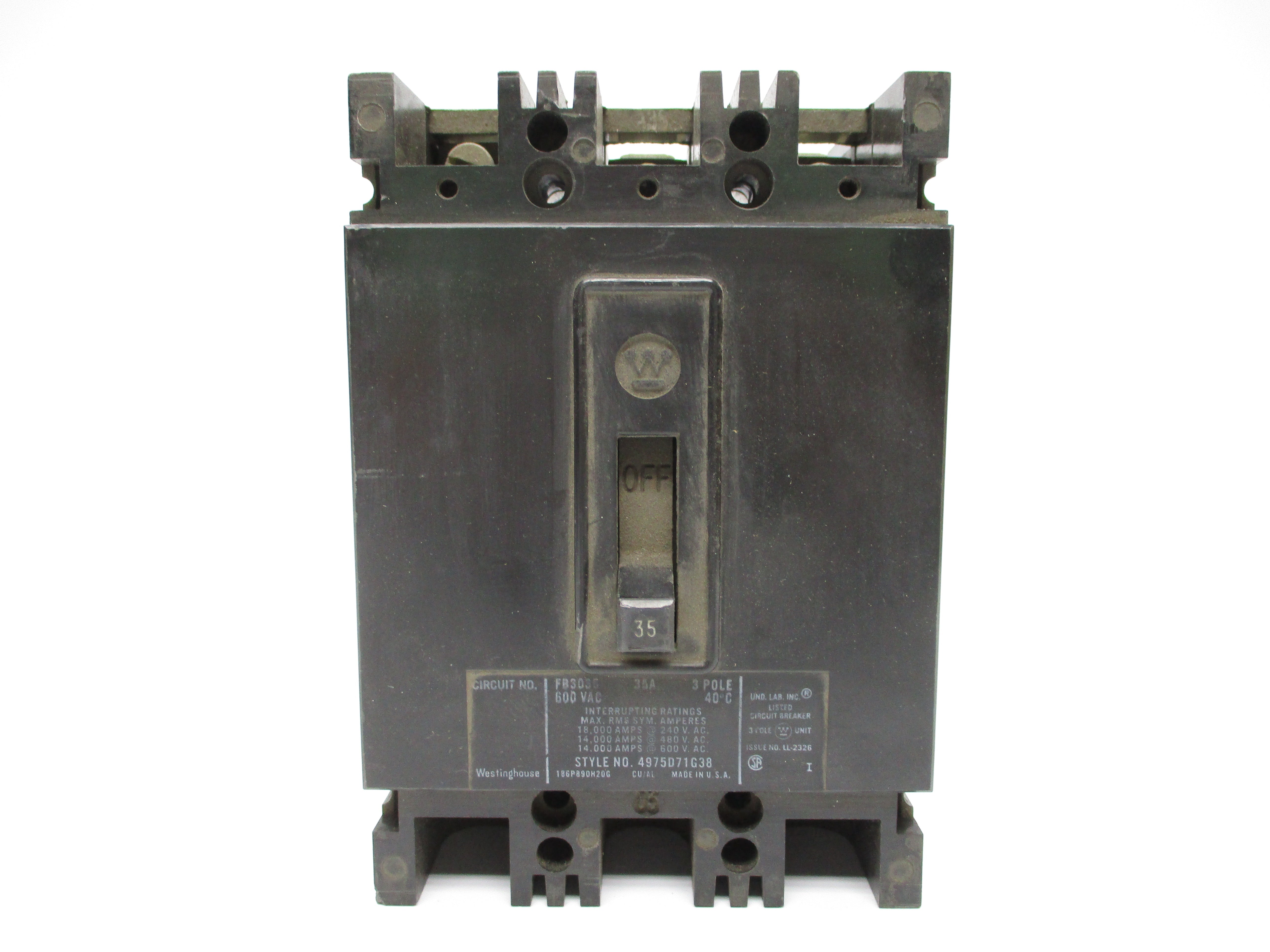 WESTINGHOUSE FB3035 35A 600VAC NSNP