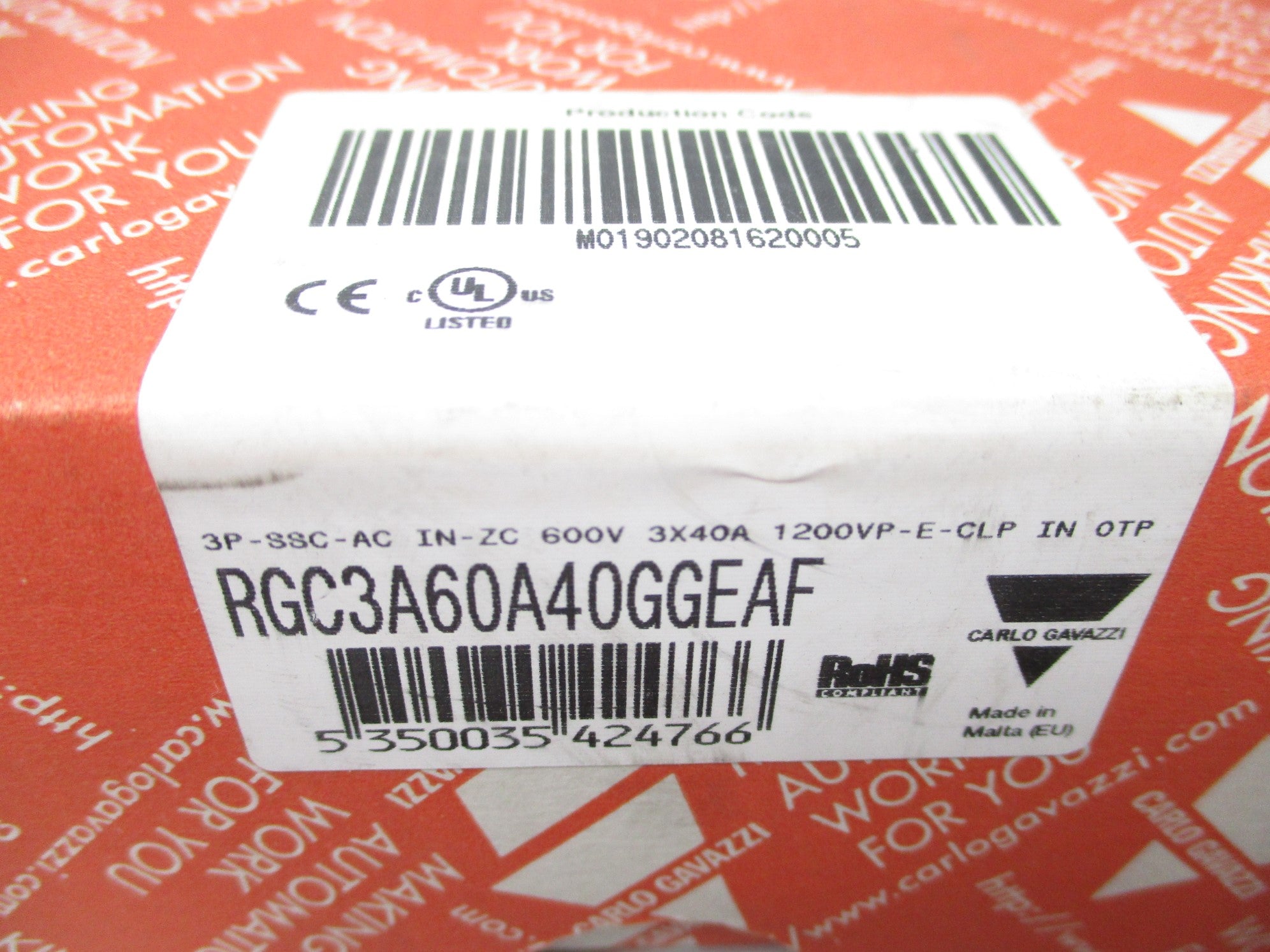 CARLO GAVOZZI RGC3A60A40GGEAF 2A 250VAC NSMP