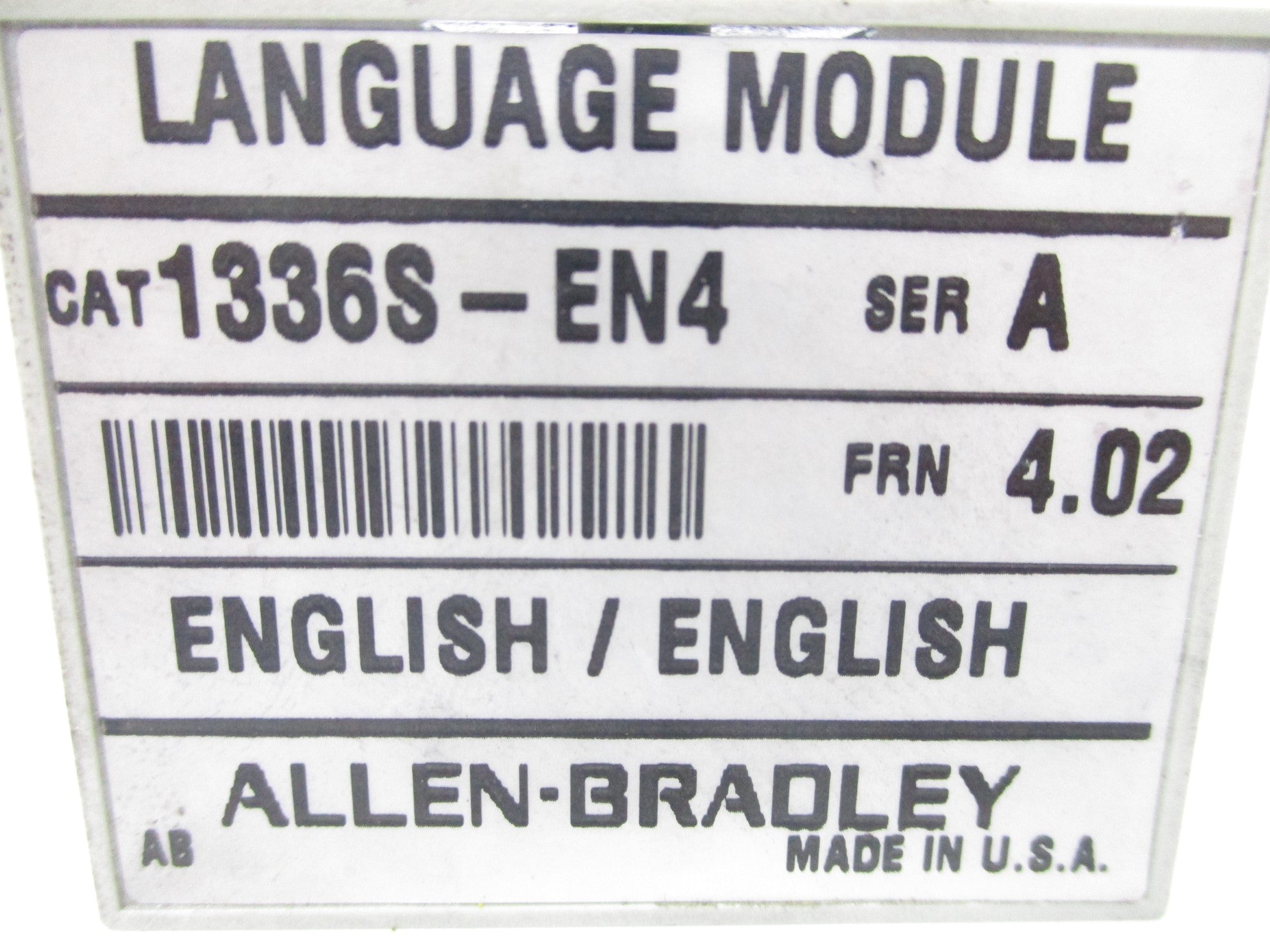 ALLEN BRADLEY 1336S-EN4 SER. A F/W 4.02 UNMP