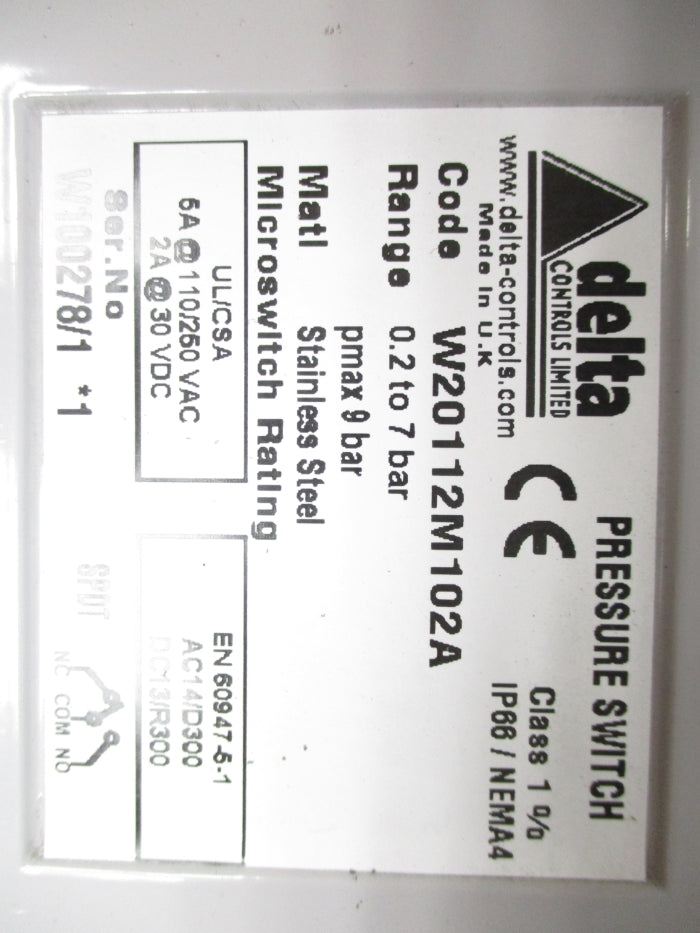 DELTA CONTROLS W20112M102 NSNP