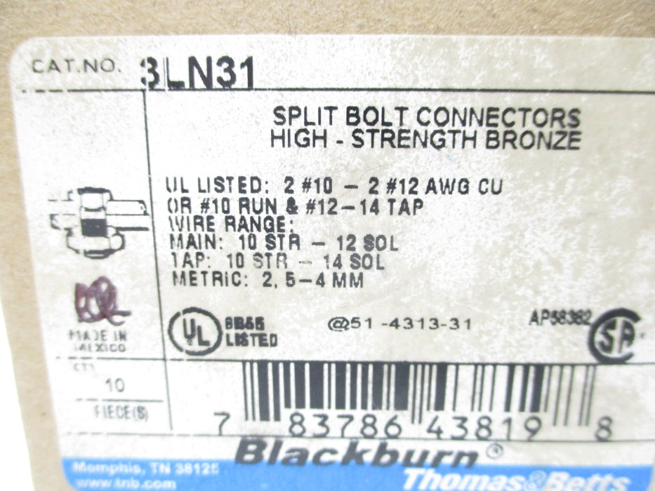 THOMAS & BETTS 3LN31 (PKG OF 10) NSMP
