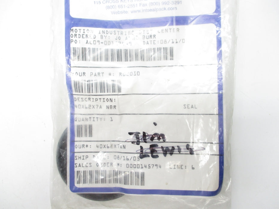 INTERNATIONAL SEAL R02050 40X62X7A NSMP