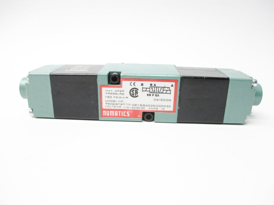 NUMATICS 081SS402K000030 150PSI 120V NSNP