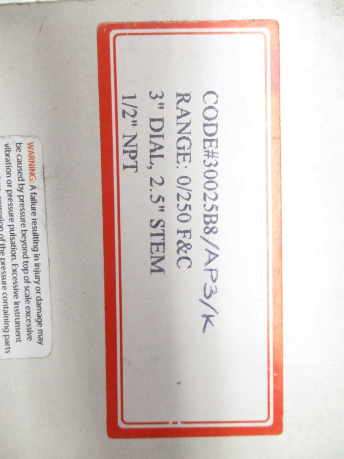WINTERS 30025B8/AP3/K 0-250F NSMP