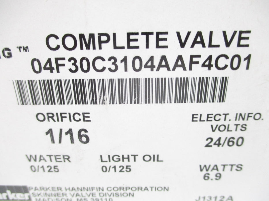 PARKER 04F30C3104AAF4C01 125PSI 120V NSMP