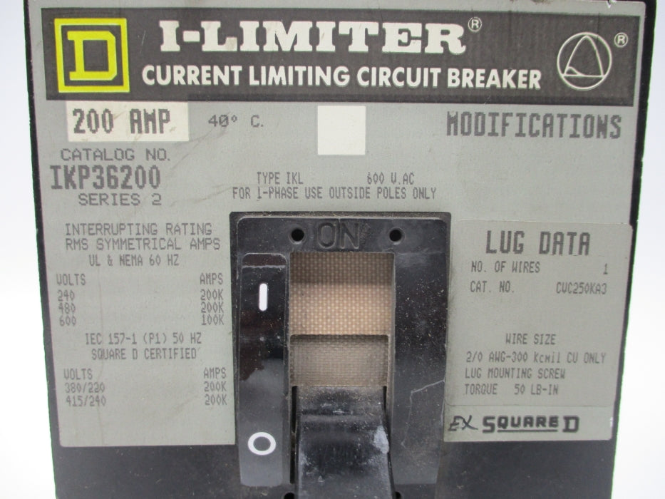 SQUARE D IKP36200 SER. 2 200A 600VAC NSNP