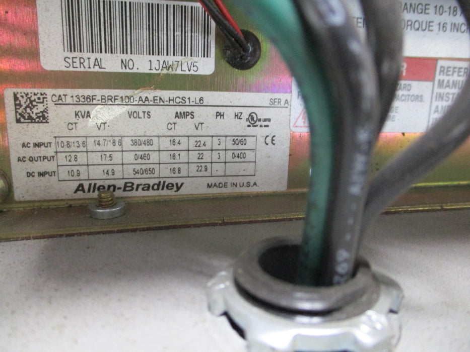 ALLEN BRADLEY 1336F-BRF100-AA-EN-HCS1-L6 SER. A UNMP