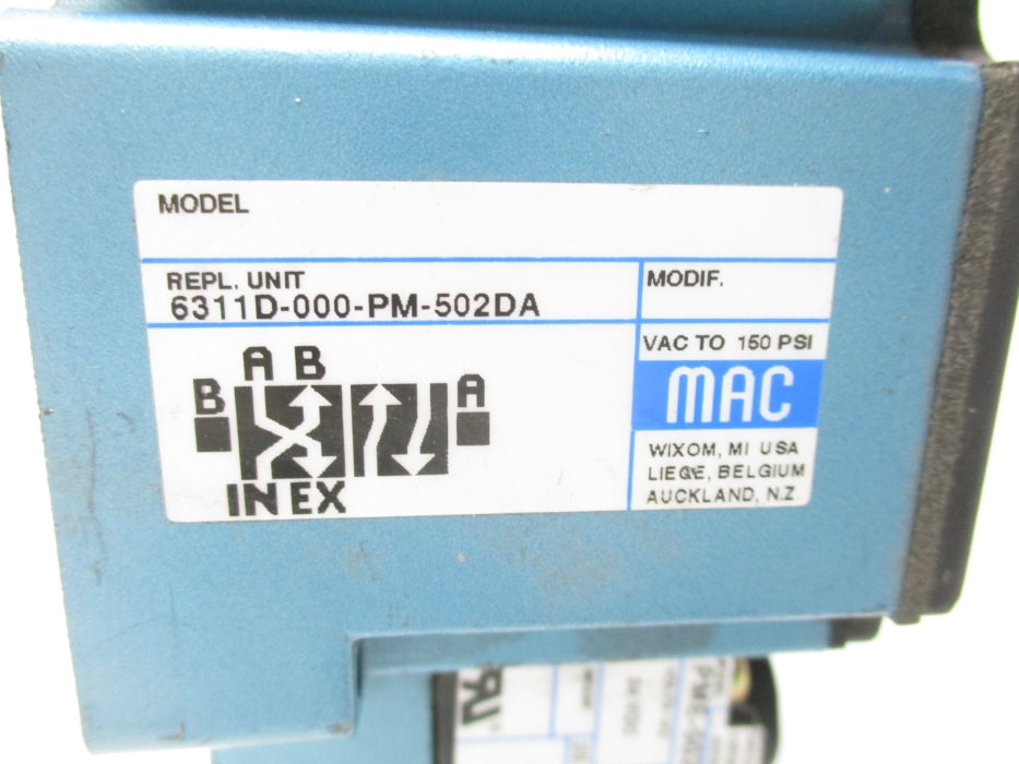 MAC 6311D-000-PM-502DA 24VDC 150PSI NSNP