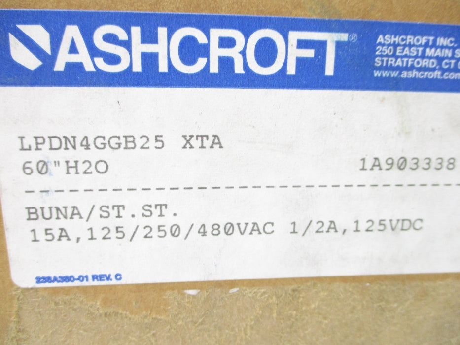 ASHCROFT LPDN4GGB25XTA NSMP