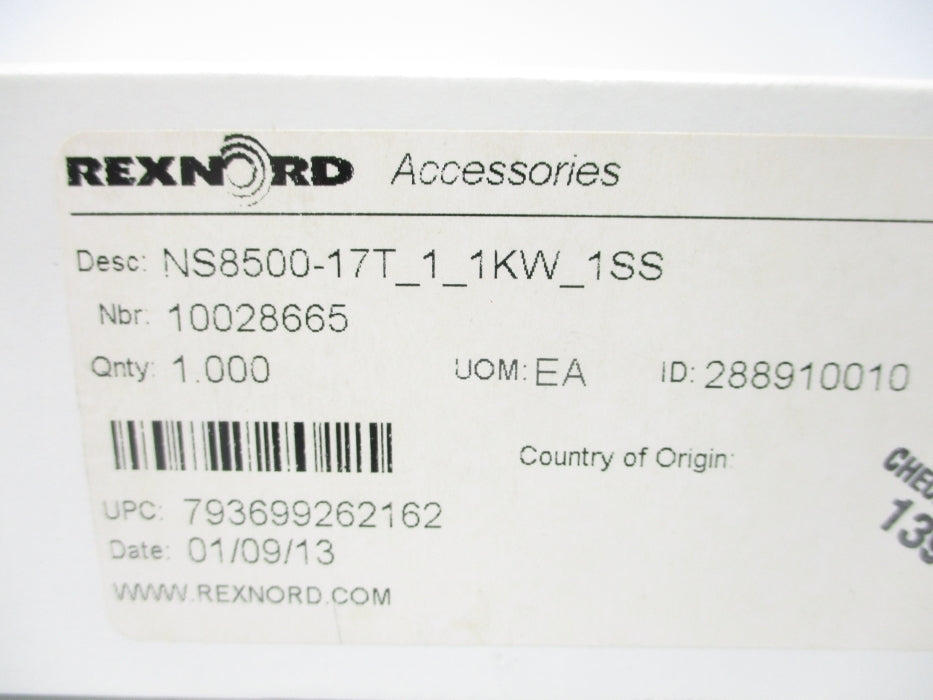 REXNORD NS8500-17T_1_1KW_1SS NSMP