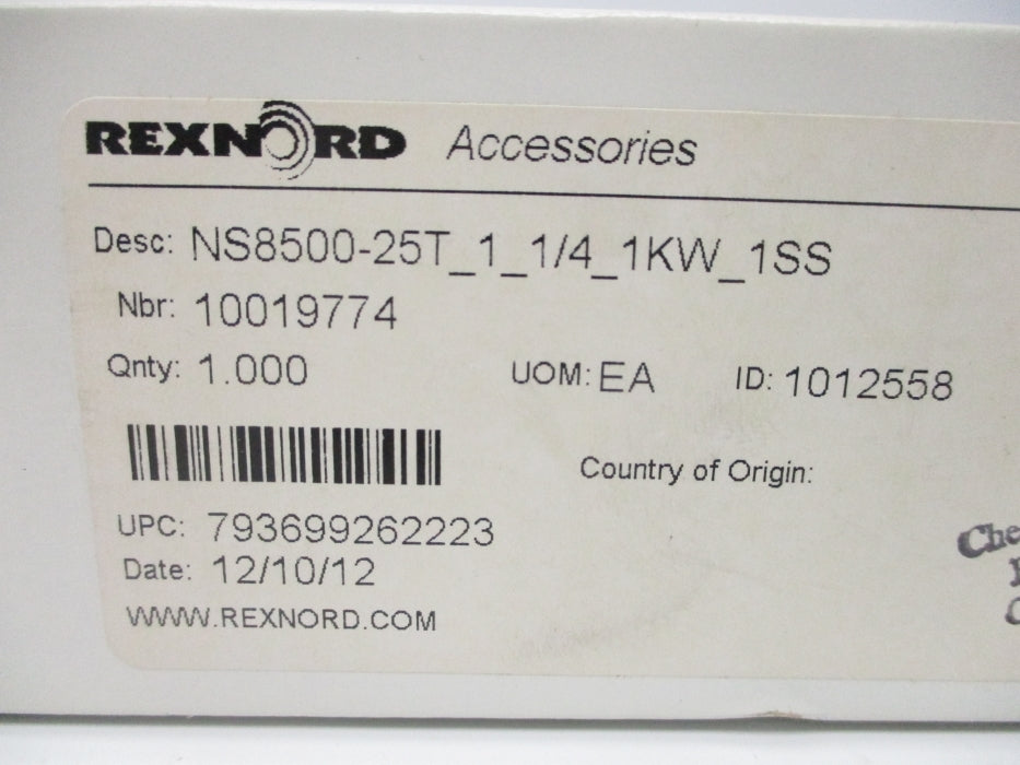 REXNORD NS8500-25T_1_1/4KW_1SS NSMP