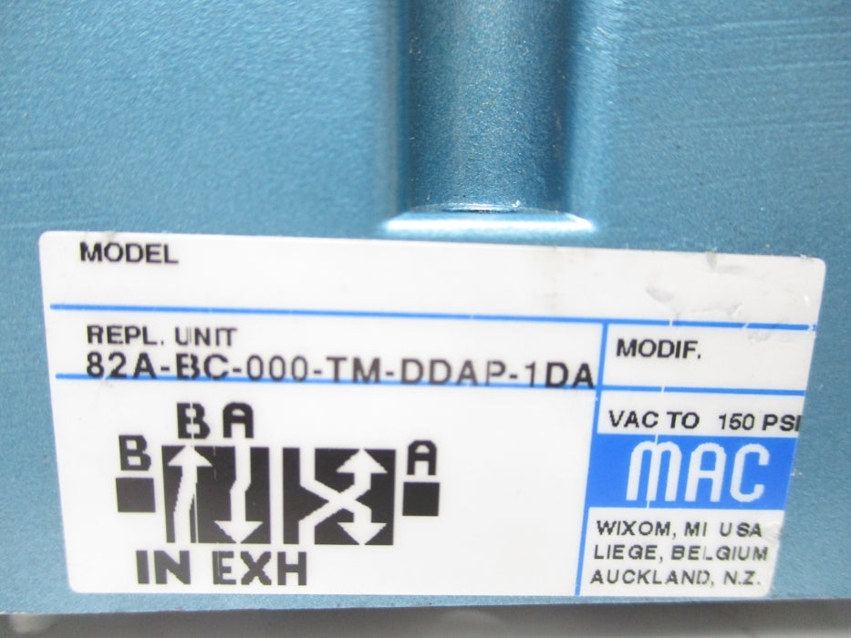 MAC 82A-BC-000-TM-DDAP-1DA 24VDC 150PSI NSNP