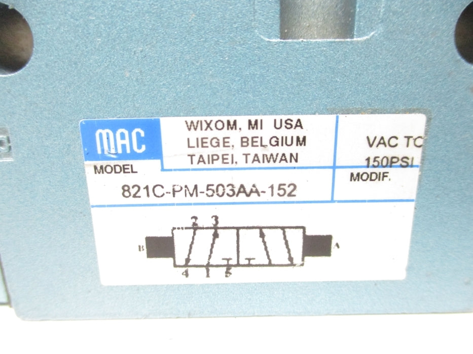 MAC 821C-PM-503AA-152 24VDC 150PSI UNMP