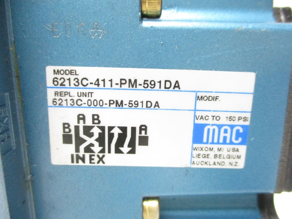 MAC 6213C-411-PM-591DA 24VDC 150PSI UNMP