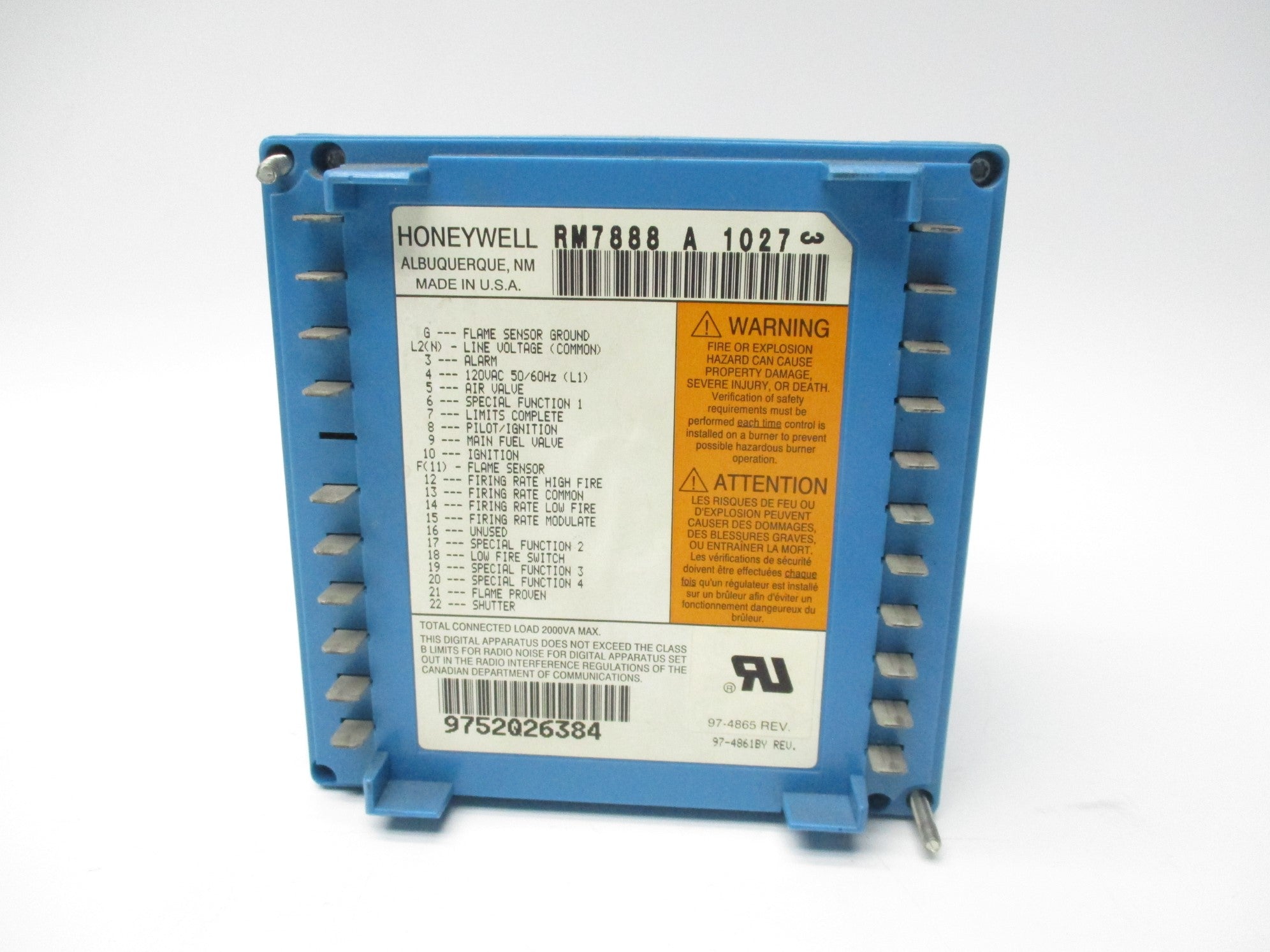 HONEYWELL RM7888A1027 UNMP