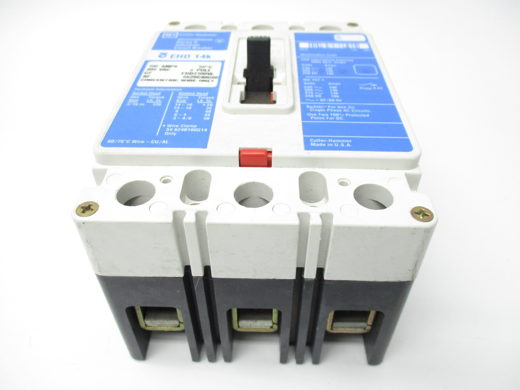 CUTLER HAMMER EHD3100VL SER. C 100A 480V NSNP
