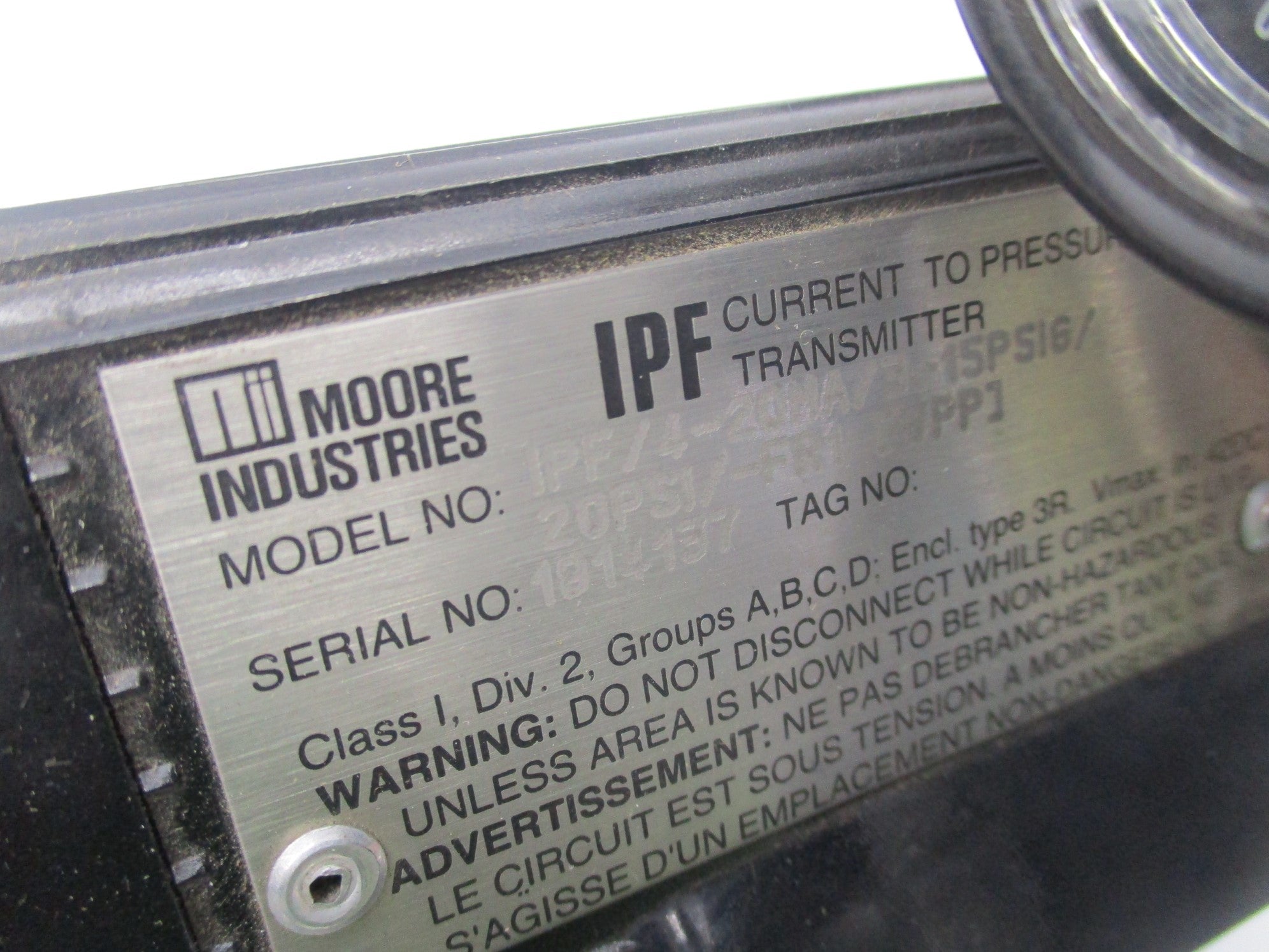 MOORE INDUSTRIES IPF/4-20MA/3-15PSIG 20PSI NSNP