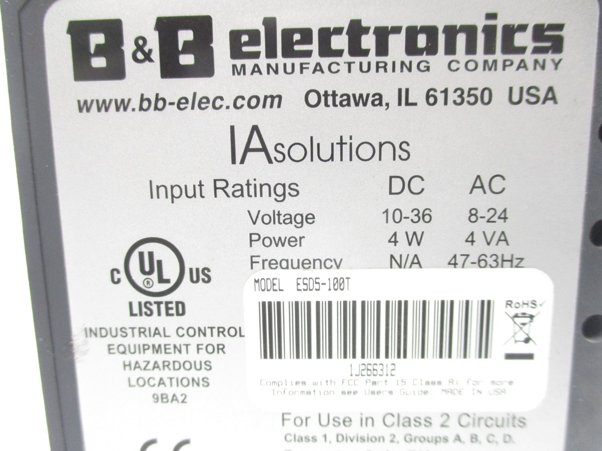 B&B ELECTRONICS ESD5-100T NSNP