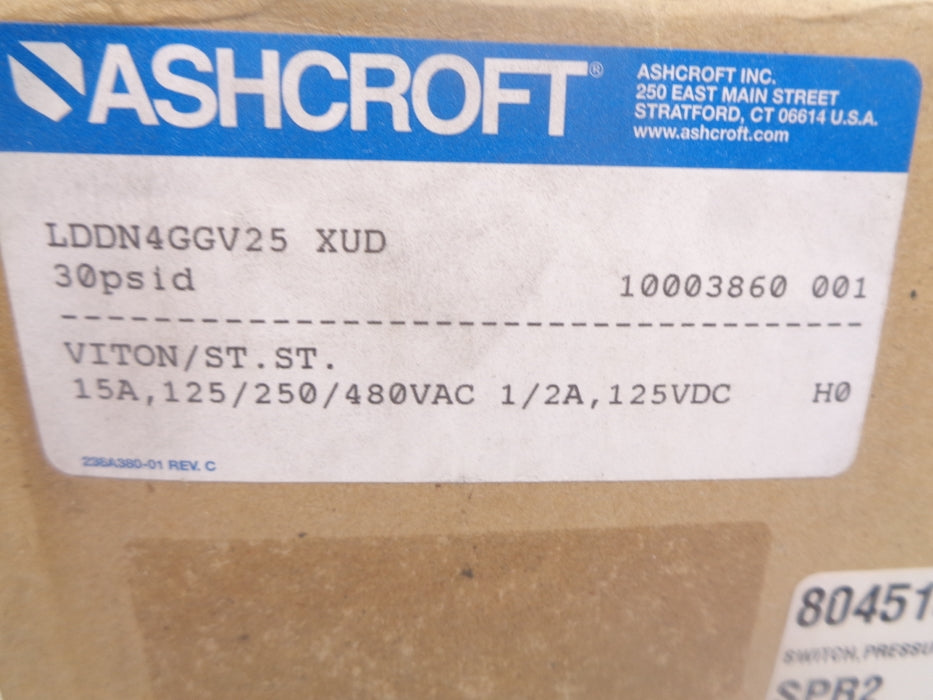ASHCROFT LDDN4GGV255XUD 30PSI NSMP
