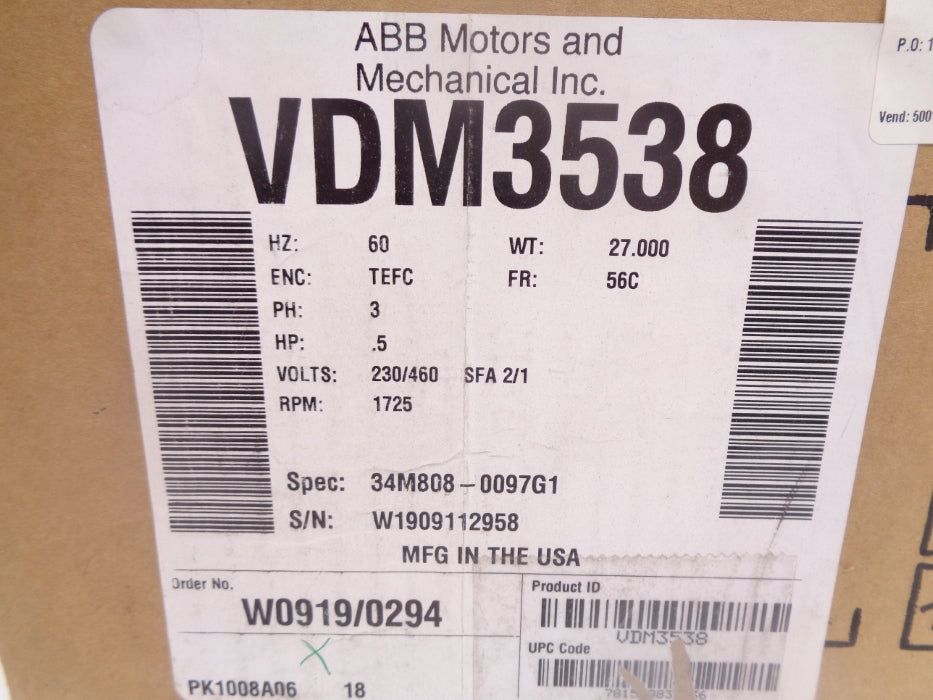 BALDOR VDM3538 NSMP