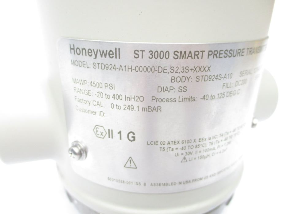 HONEYWELL STD924-A1H-00000-DE,S2,3S+XXXX 4500PSI NSNP