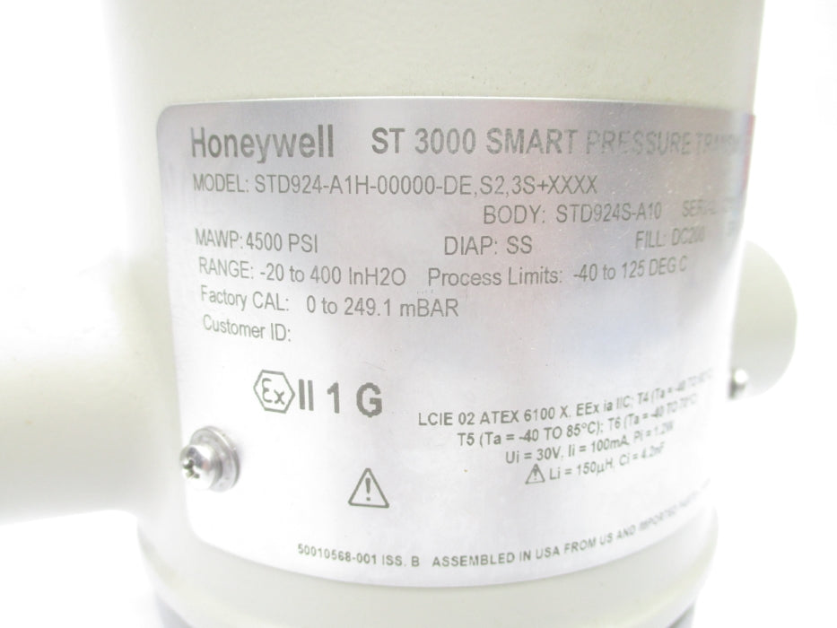 HONEYWELL STD924-A1H-00000-DE,S2,3S+XXXX 4500PSI NSMP