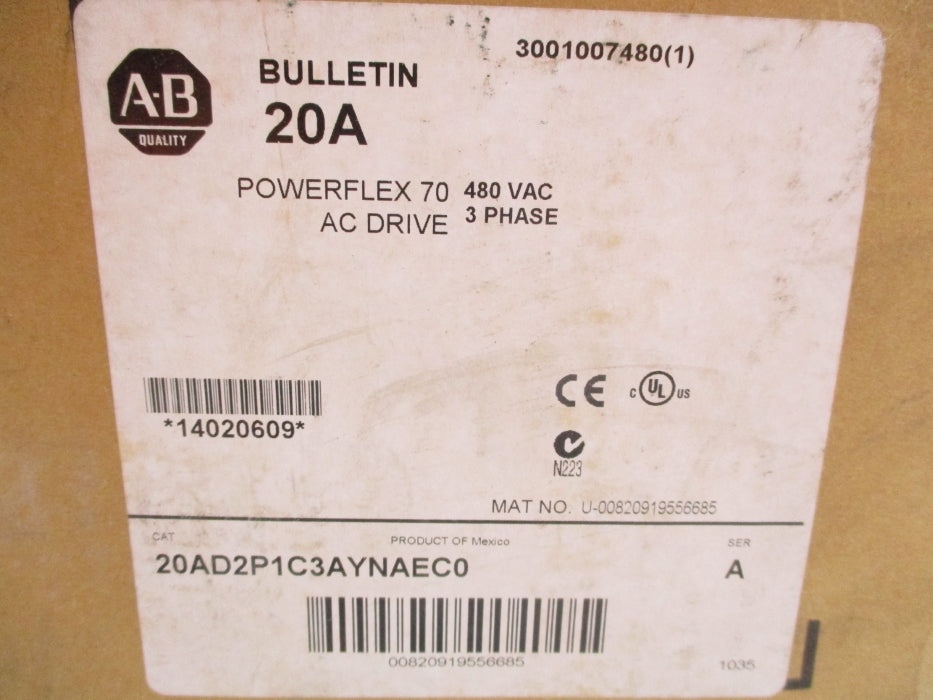 INDUSTRIAL SPARE PART 20AD2P1C3AYNAEC0 SER. A NSMP