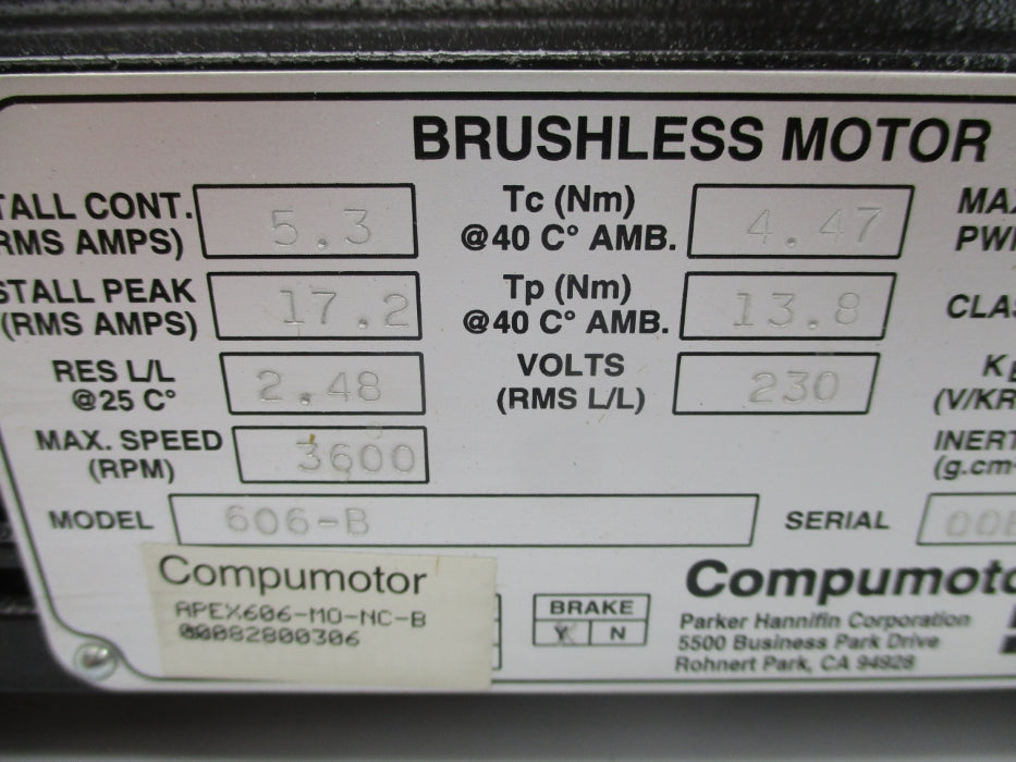 PARKER APEX606-MO-NC-B NSMP