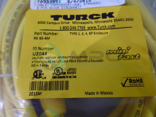 TURCK RK40-4M CABLE CORSET * NEW IN FACTORY BAG *