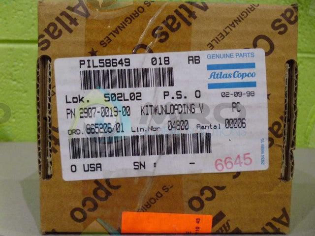 ATLAS 2907001900 UNLOADING VALVE *FACTORY SEALED*