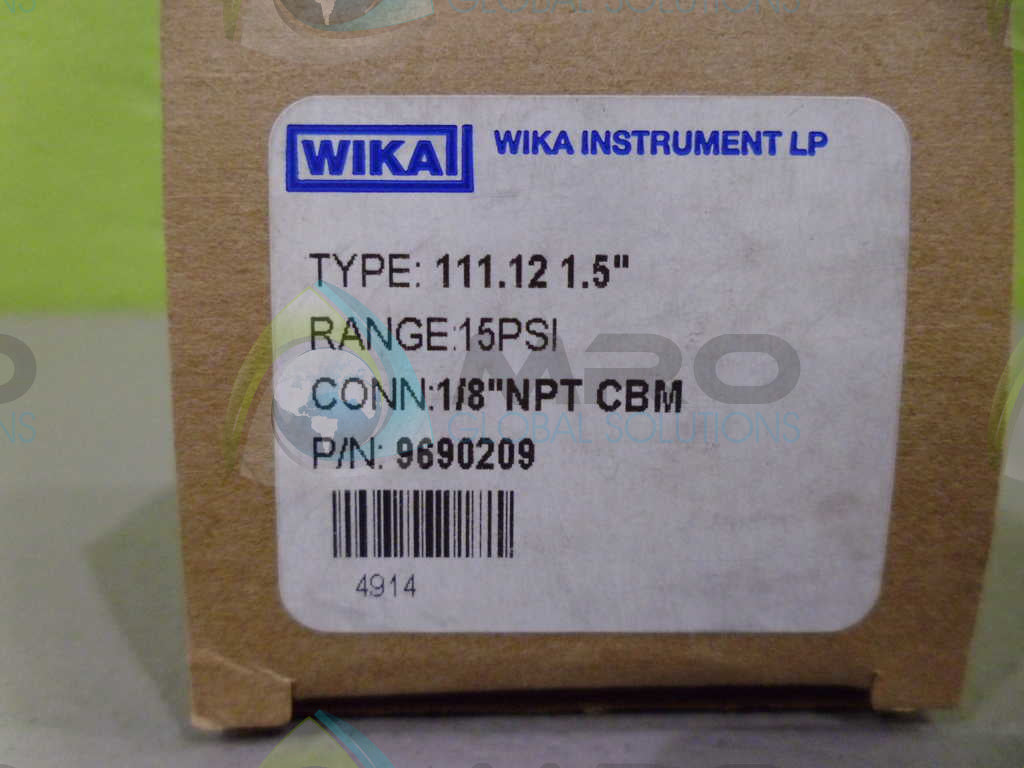 WIKA 9690209 1.5" GAUGE *NEW IN BOX*