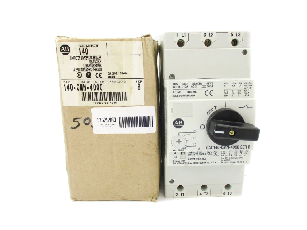 ALLEN BRADLEY 140-CMN-4000 40A 600V SER. B NSMP