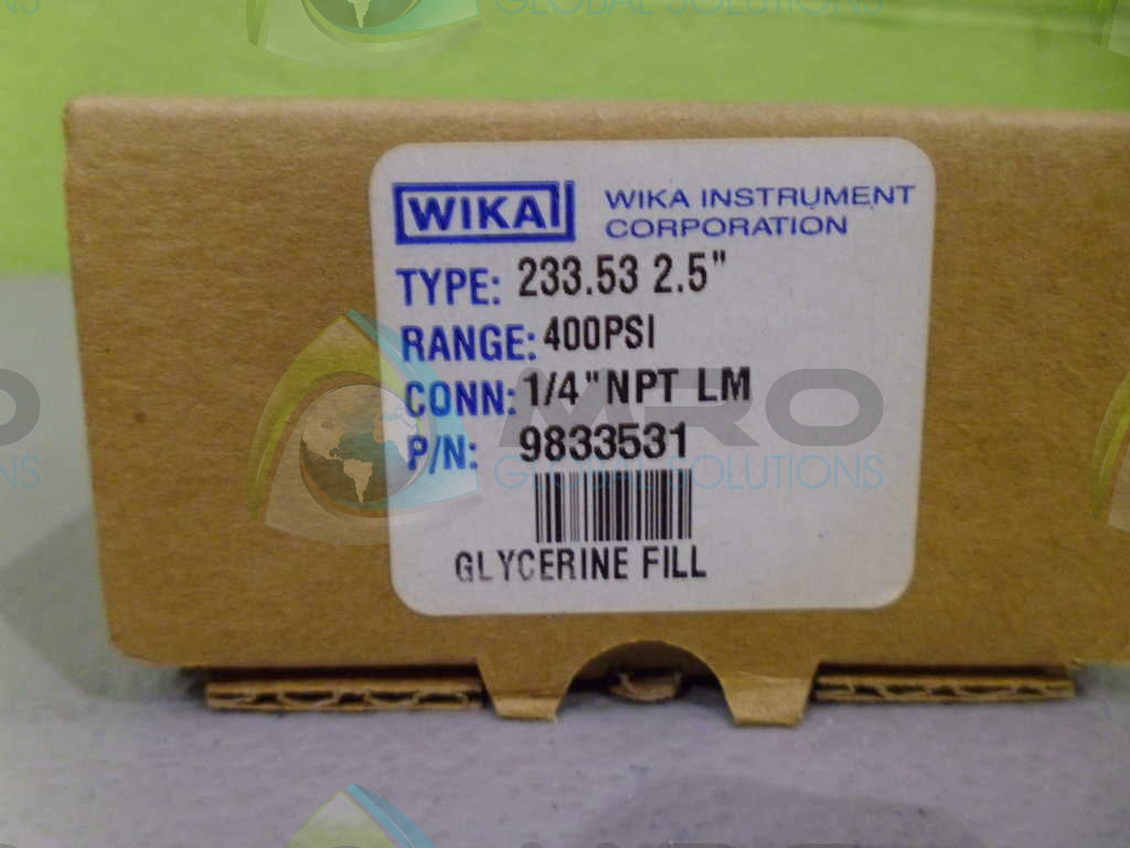 WIKA 9833531 2.5" GAUGE *NEW IN BOX*