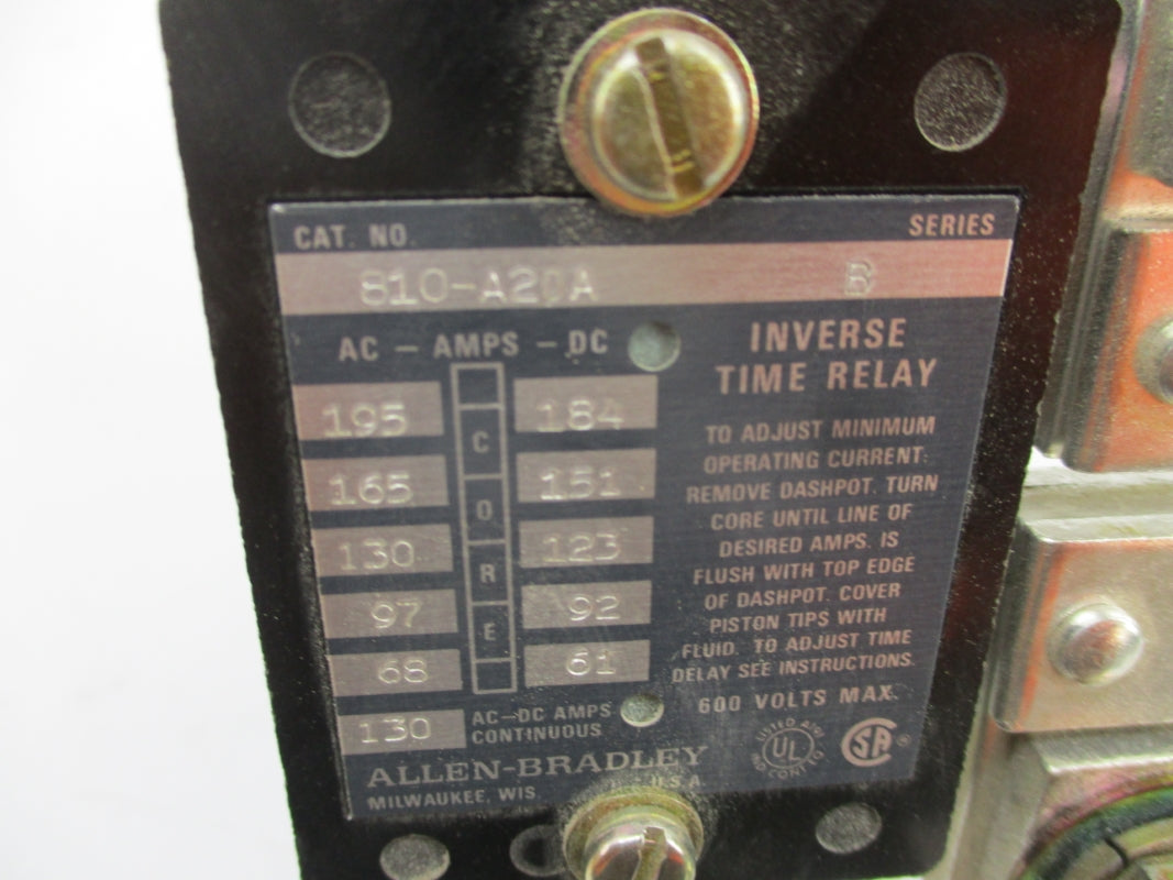 ALLEN BRADLEY 810-A20A SER. B 600V 130A (BR/WH) NSMP