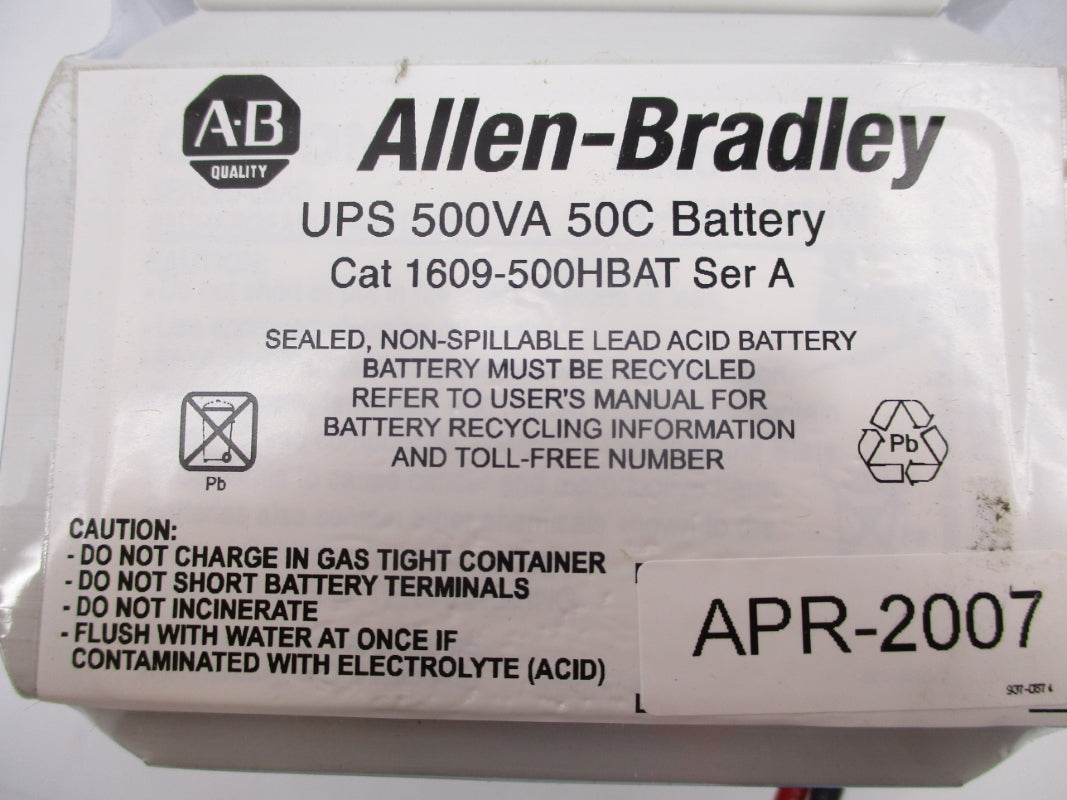 ALLEN BRADLEY 1609-500HBAT SER. A 24V (BR/WH) NSMP