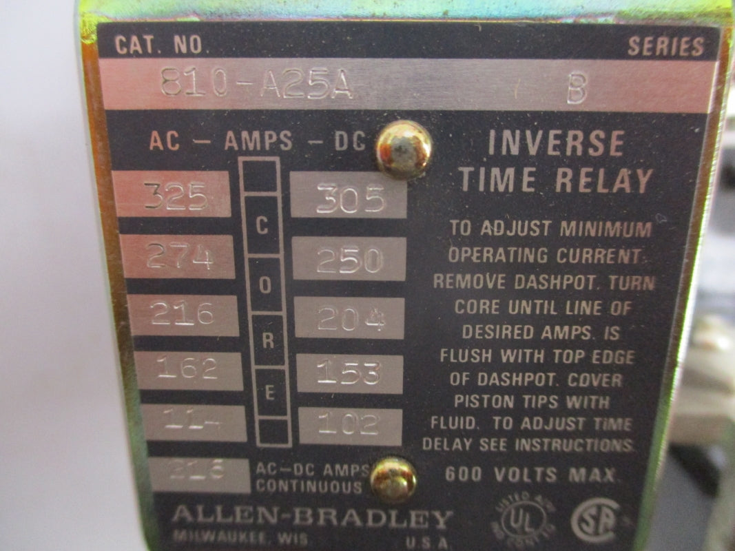 ALLEN BRADLEY 810-A25A SER. B 216A (BR/WH) NSMP
