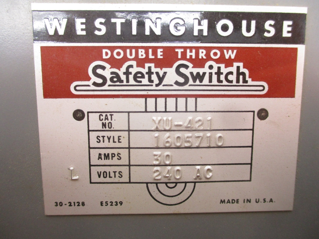 WESTINGHOUSE XU-421 1605710 240VAC 30A NSMP