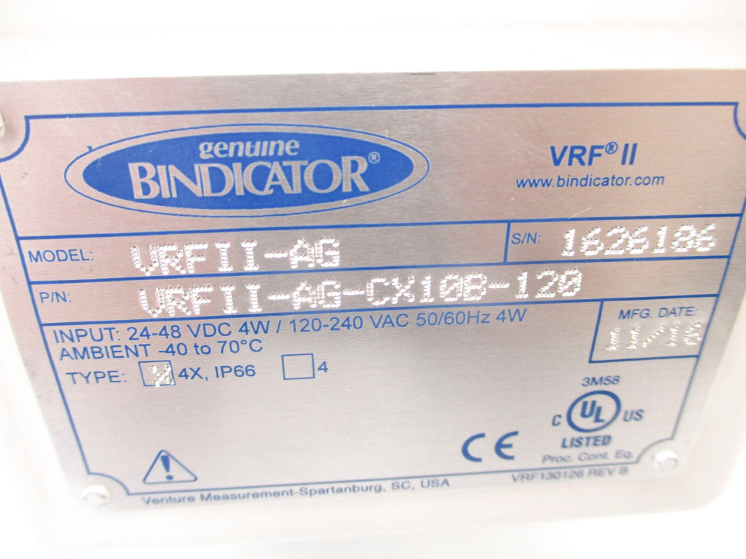 BINDICATOR VRFII-AG-CX10B-120 240VAC NSNP
