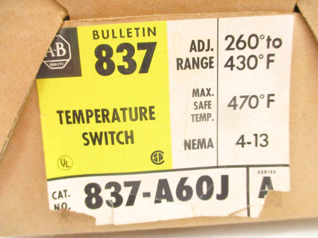 ALLEN BRADLEY 837-A60J SER. A 260-430F (BR/YL) NSFS