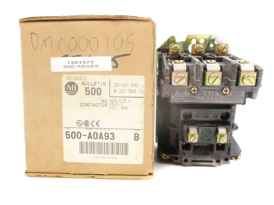 ALLEN BRADLEY 500-AOA93 SER. B 240V (BR/WH) NSMP