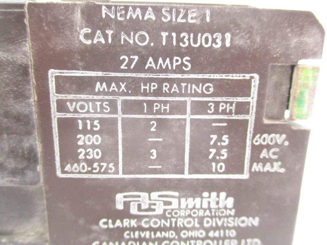 CLARK T13U031 480V 27A UNMP