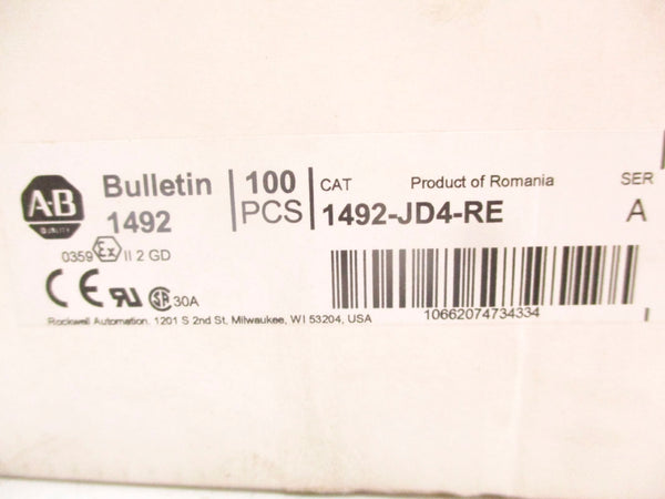 ALLEN BRADLEY 1492-JD4-RE SER. A (PKG OF 100) (WH) NSMP