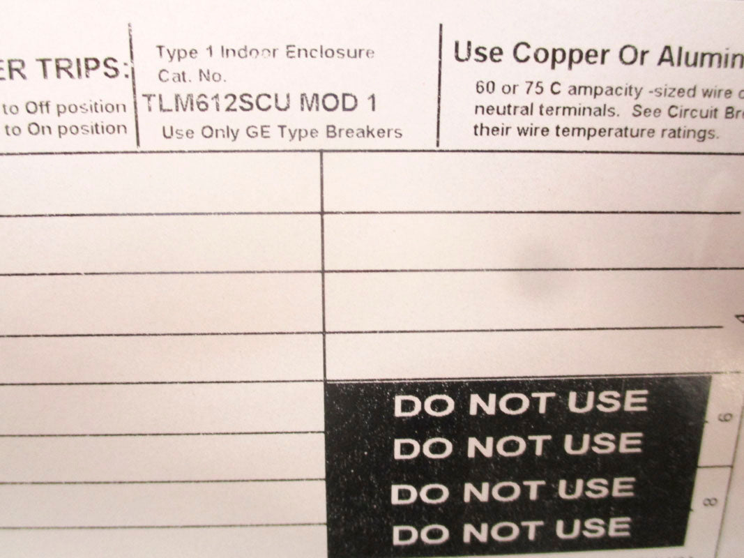 GENERAL ELECTRIC TLM612SCU 240VAC 125A NSMP