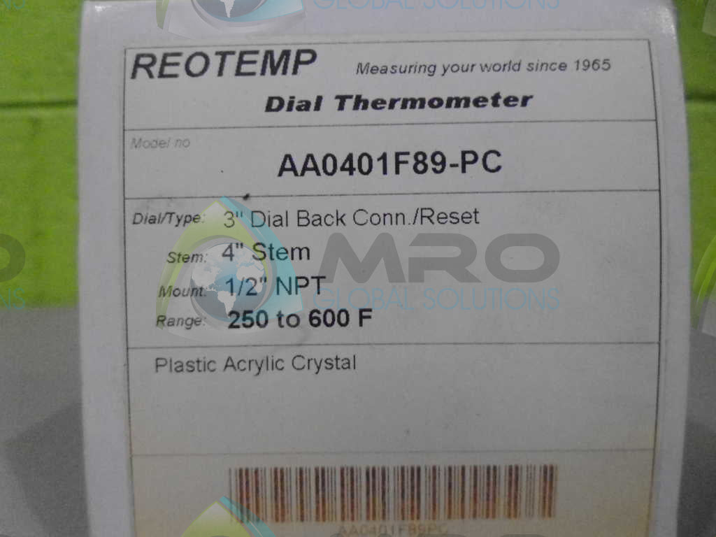 REOTEMP AA0401F89-PC THERMOMETER *NEW IN BOX*