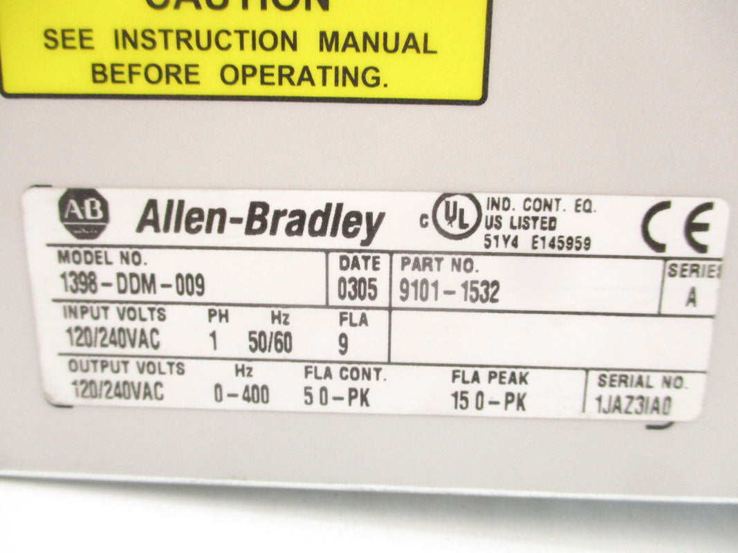 ALLEN BRADLEY 1398-DDM-009 SER. A 240VAC NSNP